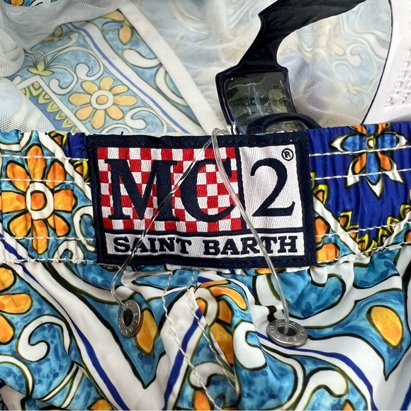 SAINT BARTH MC2 Light fabric mens swim shorts maiolica sunflower macro print - Picture 4 of 6